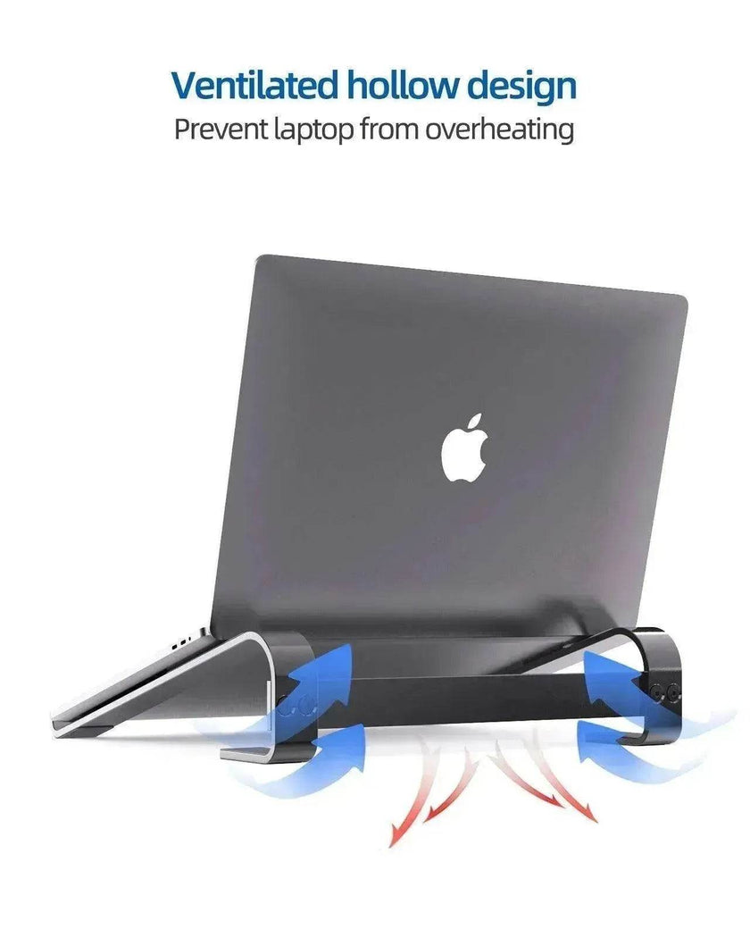 Alum. Portable Laptop Stand: Ventilated, Ergo Holder