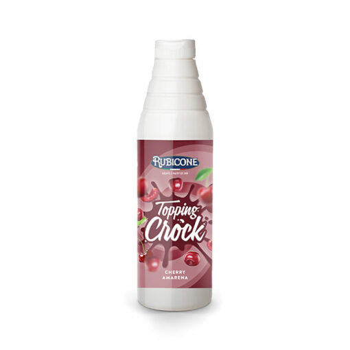 Cherry Topping with Pieces - 1 KG Squeeze Bottle - Cherry Crock Topping - Rubicone Canada - Ships Free Within Canada on Orders Above CAD $199