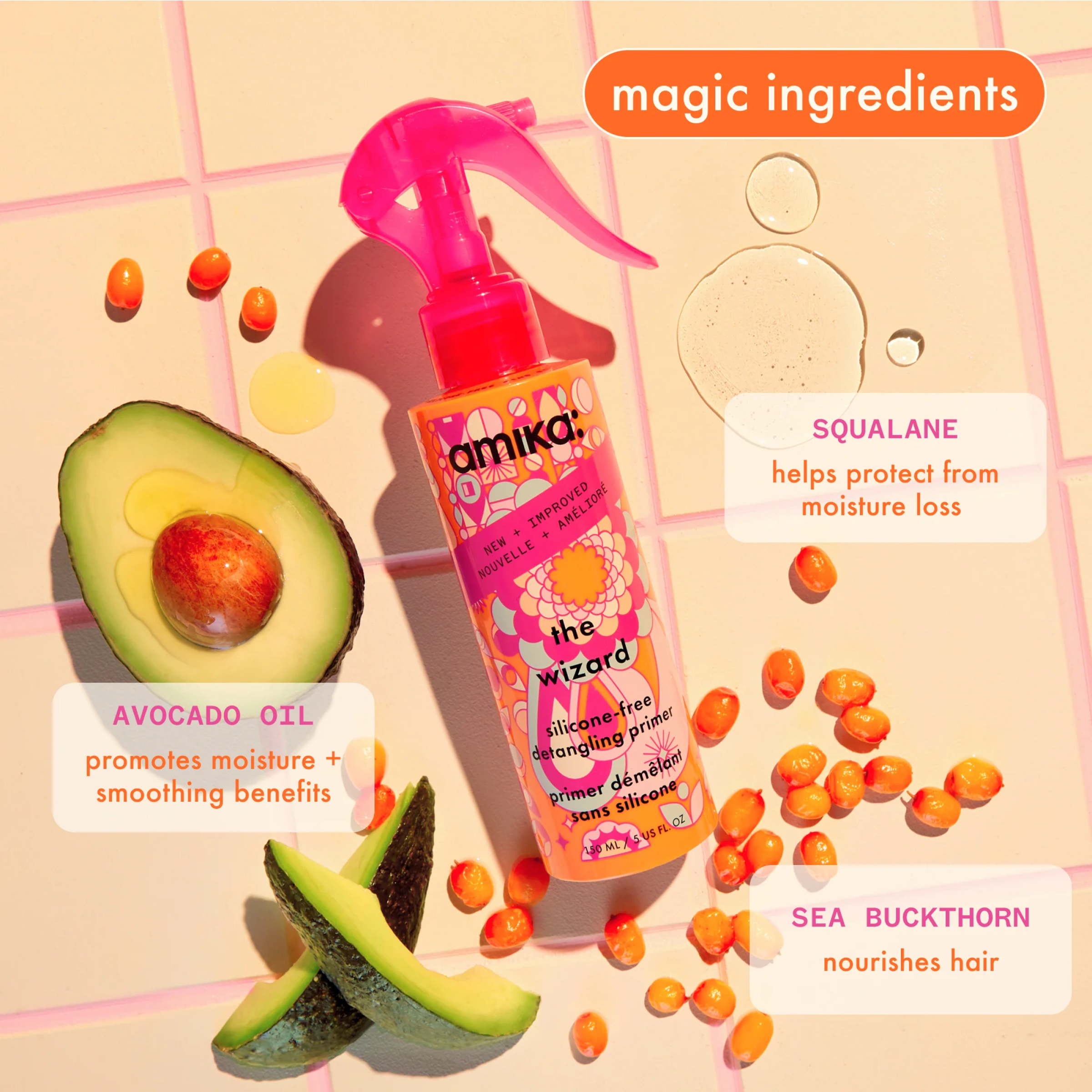 Amika The Wizard Silicone-Free Detangling Primer