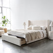 Angie Modern Storage Drawer Bed - Cream