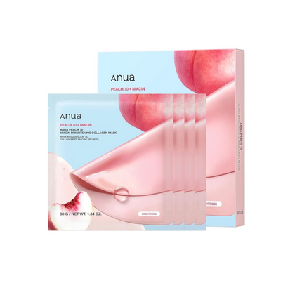 Anua Peach 70 Niacin Brightening Collagen Mask 38g - 1BOX 4PCS