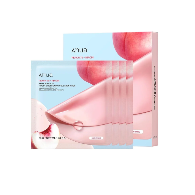 Anua Peach 70 Niacin Brightening Collagen Mask 38g - 1BOX 4PCS
