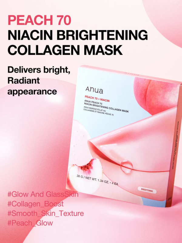 Anua Peach 70 Niacin Brightening Collagen Mask 38g - 1BOX 4PCS