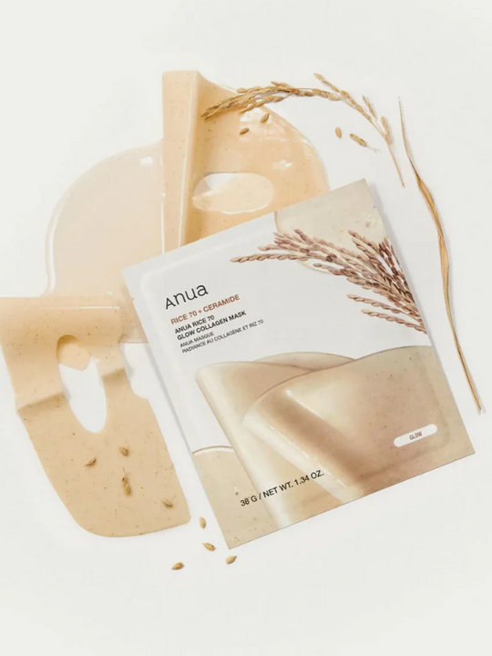 Anua Rice 70 Glow Collagen Mask 38g - 1 BOX  4PCS