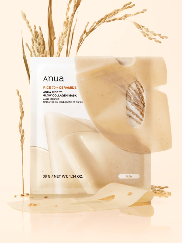 Anua Rice 70 Glow Collagen Mask 38g - 1 BOX  4PCS