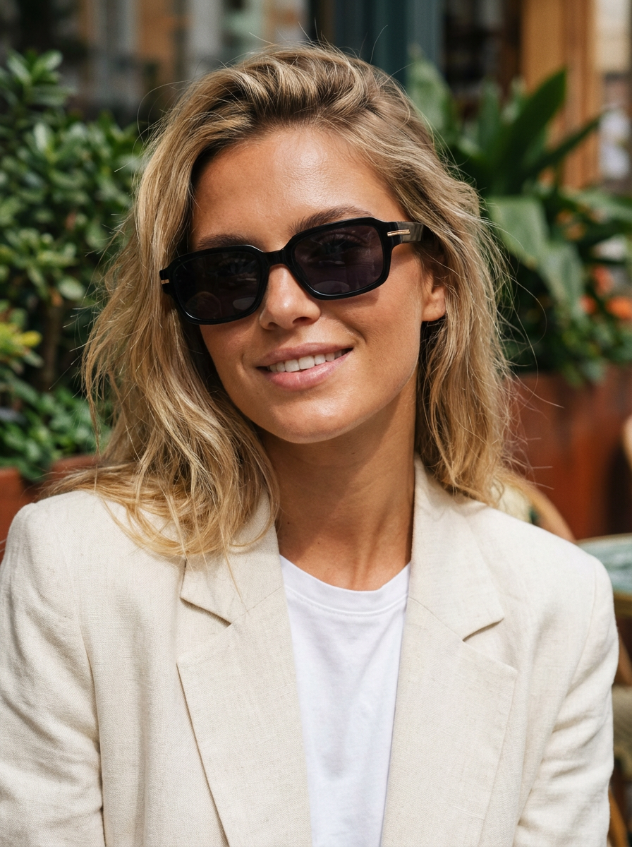 Rhea – Retro Rectangle Sunglasses | Bolero Eyewear