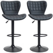 Avion Counter/Barstools with Adjustable Height and Swivel-Set of 2-Black