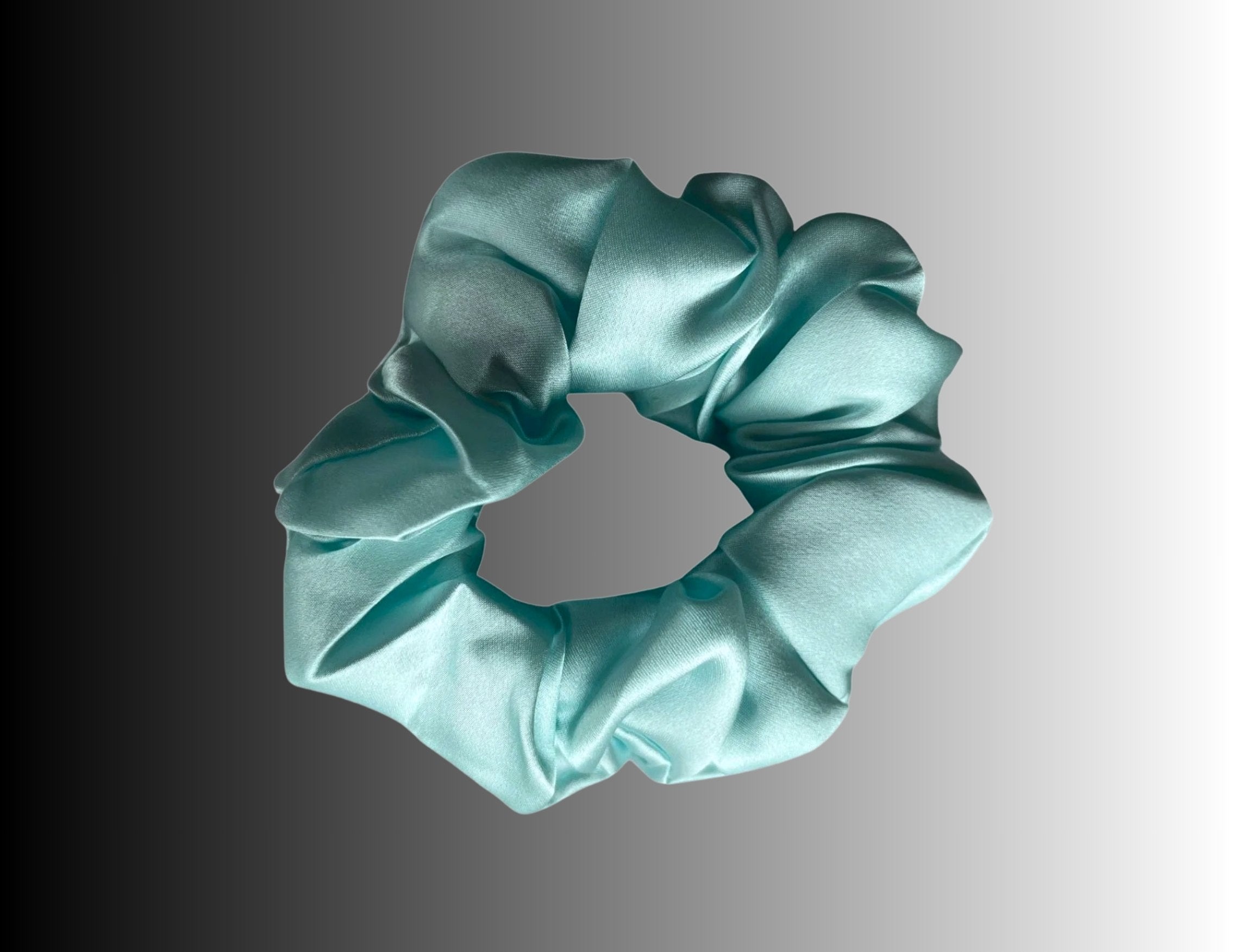 Silk Hair Scrunchie Aqua