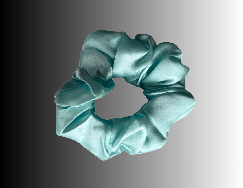 Silk Hair Scrunchie Aqua