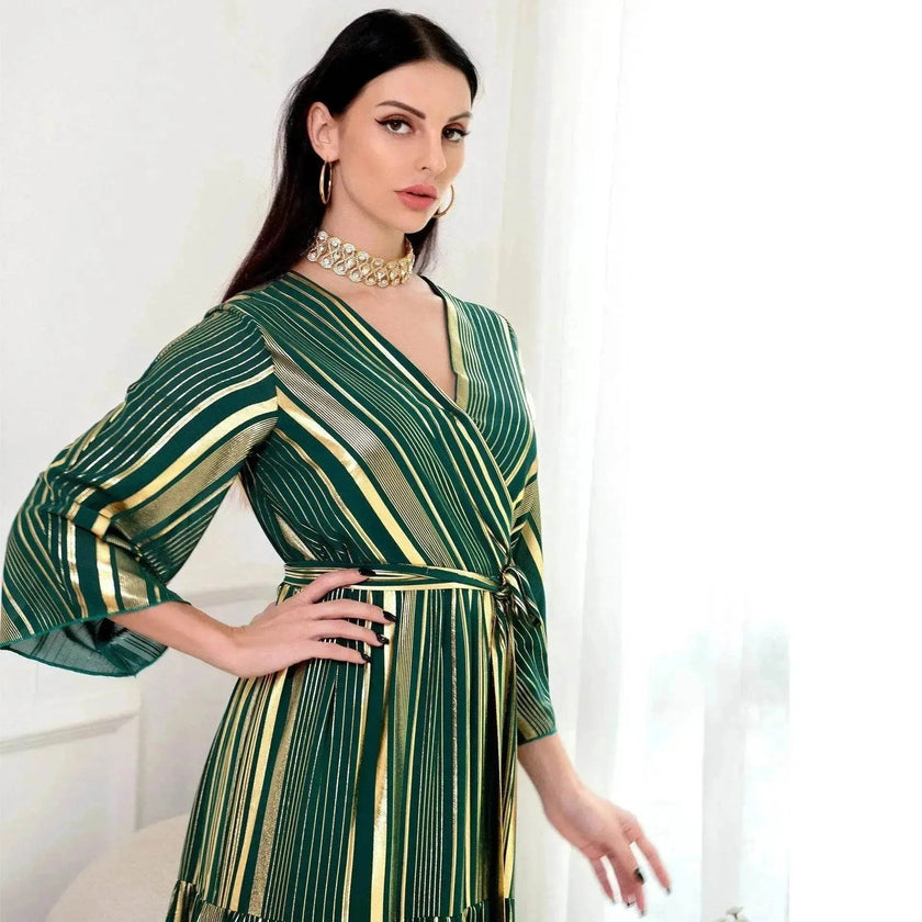 Arab  Bronzing Craft Dress Women Party Dress