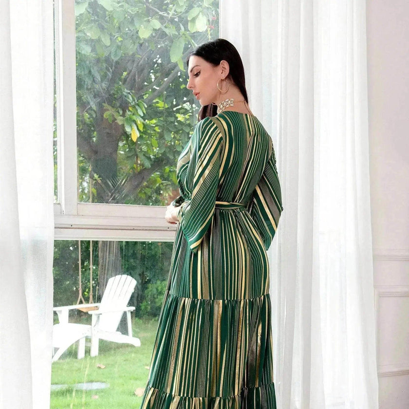 Arab  Bronzing Craft Dress Women Party Dress