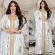 Arab  Chiffon Bronzing Robe Containing Belt Dress