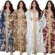 Arab  Chiffon Bronzing Robe Containing Belt Dress