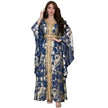 Arab  Chiffon Bronzing Robe Containing Belt Dress