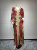 Arab  Chiffon Bronzing Robe Containing Belt Dress