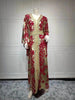 Arab  Chiffon Bronzing Robe Containing Belt Dress
