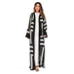 Arab  Stripe Loose Lace Cardigan Robe Female