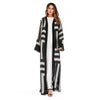 Arab  Stripe Loose Lace Cardigan Robe Female
