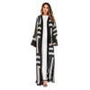 Arab  Stripe Loose Lace Cardigan Robe Female