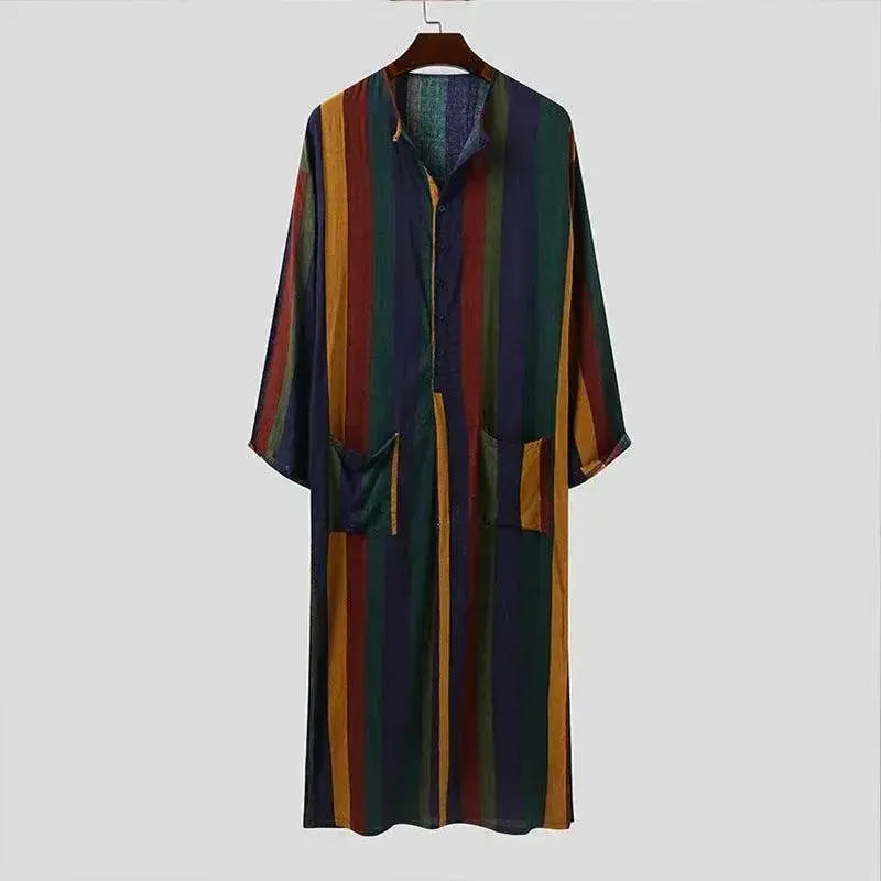 Arab Striped Printed Arab  Men's Robe