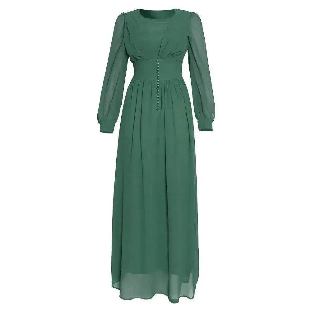 Arab  Women's Clothing Long Sleeve Chiffon Dress