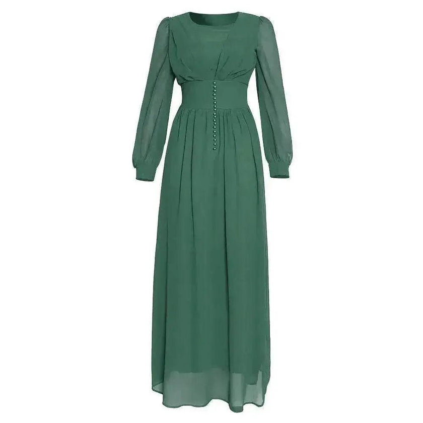 Arab  Women's Clothing Long Sleeve Chiffon Dress