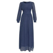 Arab  Women's Clothing Long Sleeve Chiffon Dress