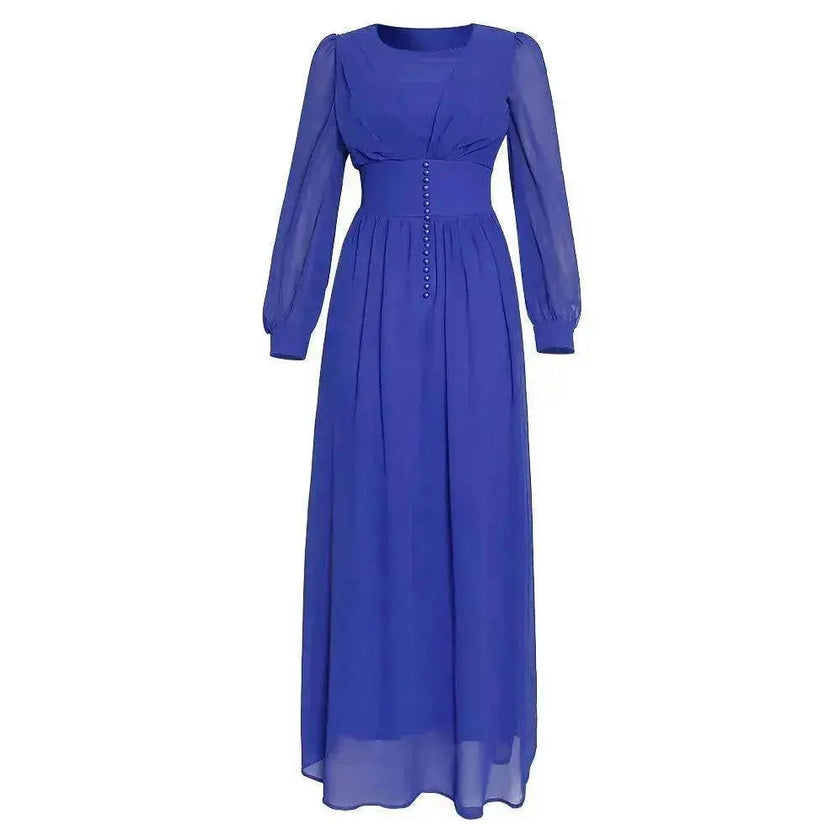 Arab  Women's Clothing Long Sleeve Chiffon Dress