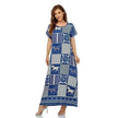 Arab  Women's Dress Short Sleeve Loose Hem