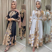 Arab  Women's Wear Arabic Print Swing Dress