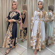 Arab  Women's Wear Arabic Print Swing Dress