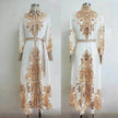 Arab  Women's Wear Arabic Print Swing Dress
