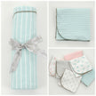 Organic Cotton Swaddler Blanket (Arctic blue/snow stripe)