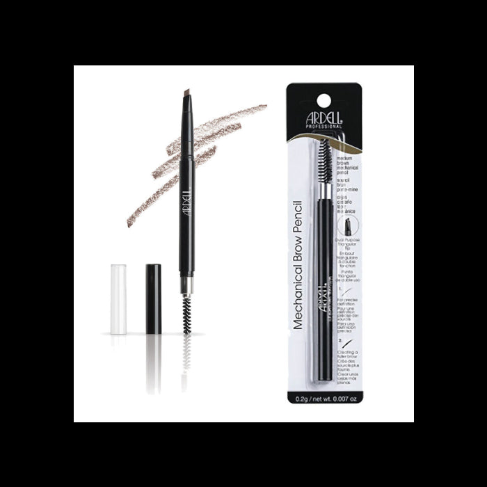Ardell - Crayon à sourcils mécanique avec brosse à sourcils, brun moyen