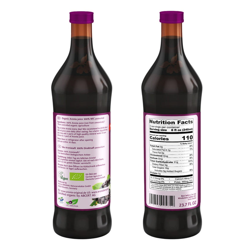 Jus d'aronia biologique, 700 ml (23,7 fl oz)