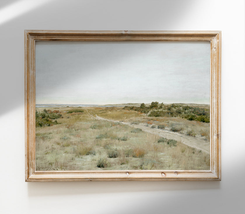 Vintage Spring Field Pastel Landscape Art Print L0219