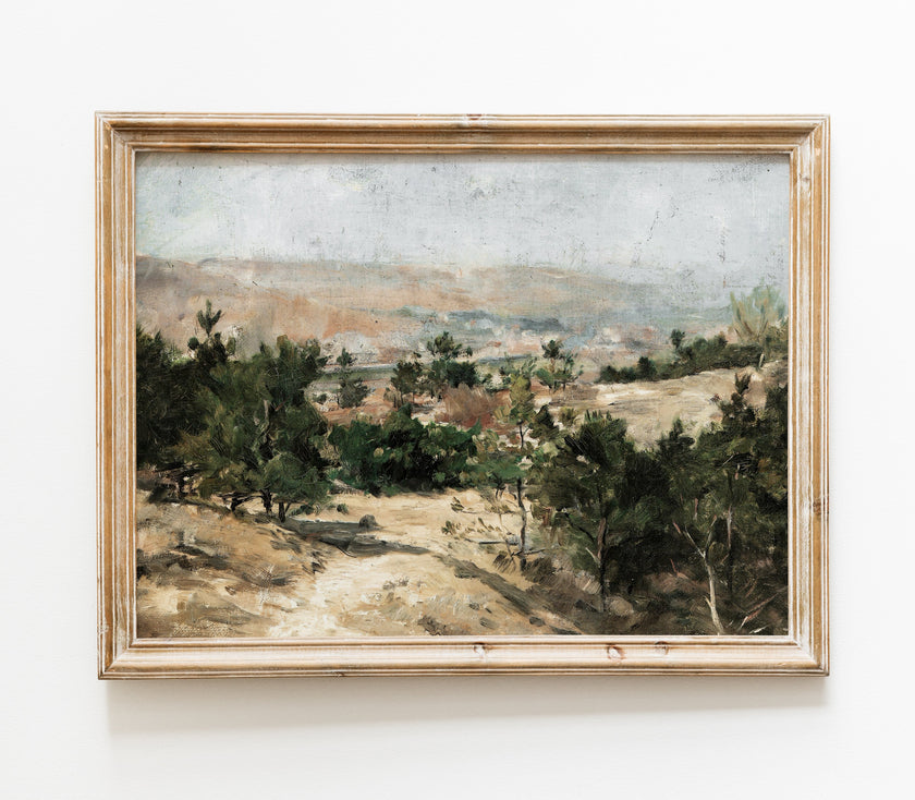 Vintage Village Landscape Art Print L0126