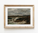 Vintage Crashing Waves Landscape Art Print L0132