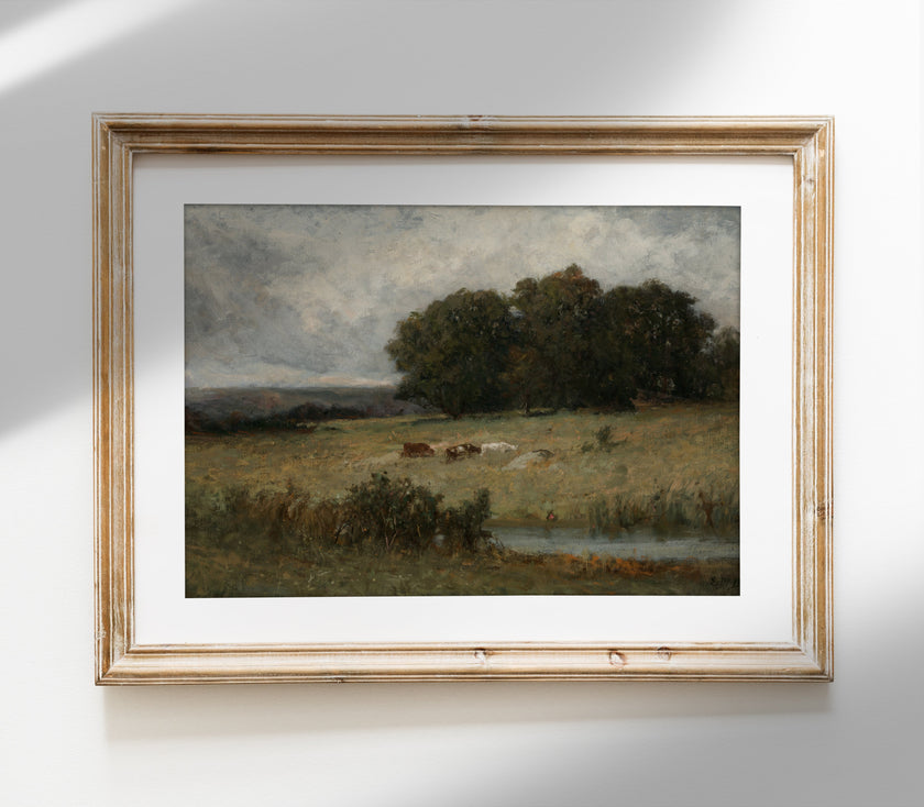 Vintage Farmland Fields Landscape Art Print L0133