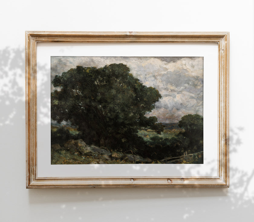 Vintage Moody Sunrise Landscape Art Print L0137
