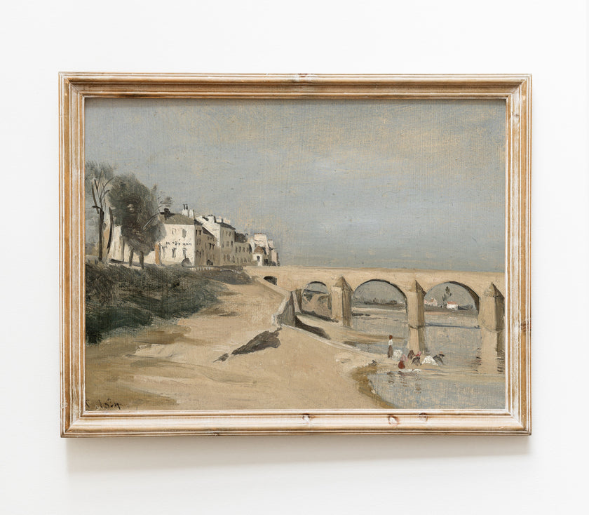 Vintage Desert Seaside Landscape Art Print L0139