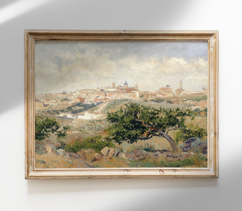 Vintage Village Landscape Art Print L0144