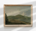 Vintage Muted Green Landscape Art Print L0147
