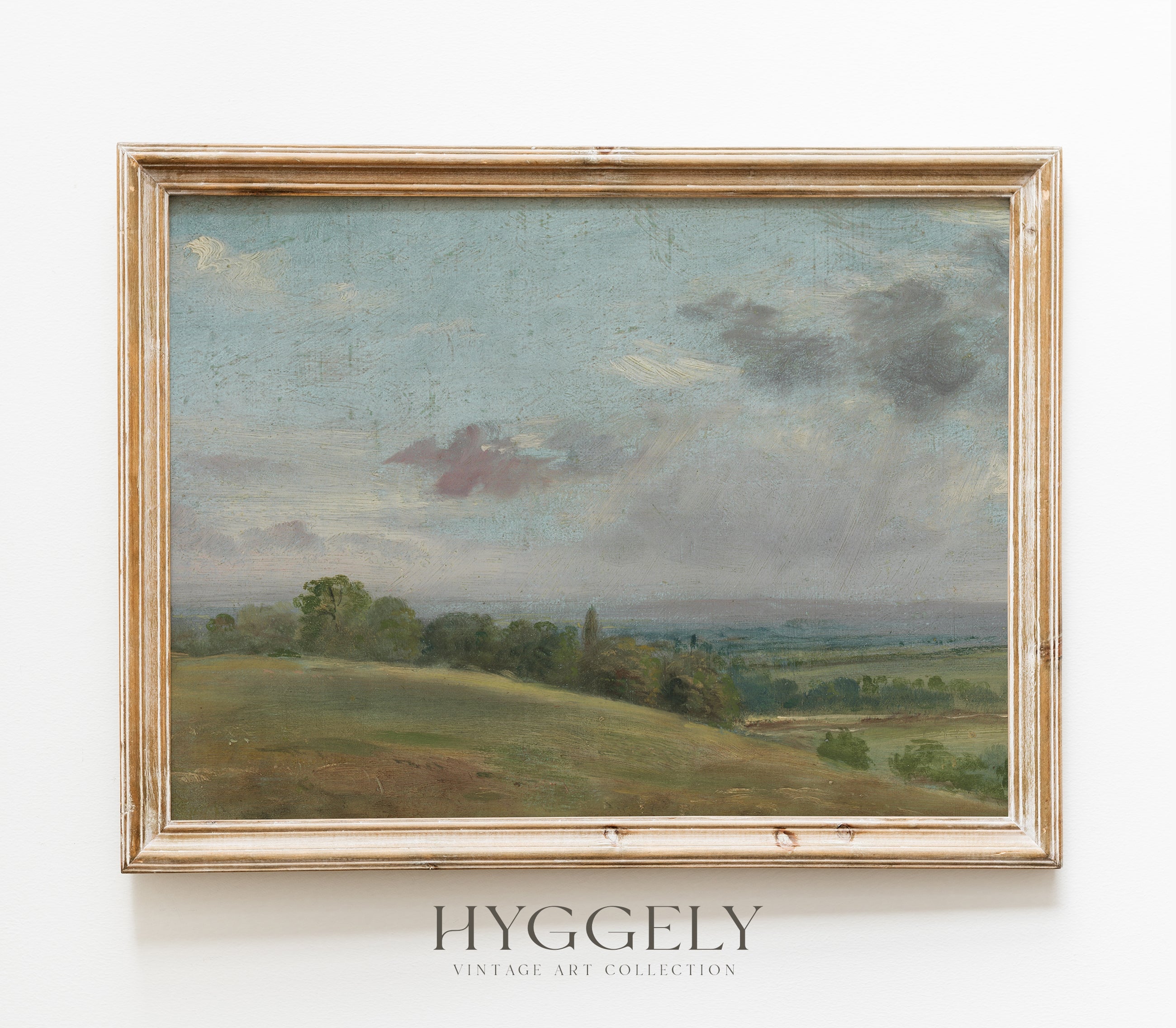Vintage Hilltop Landscape Art Print L0146
