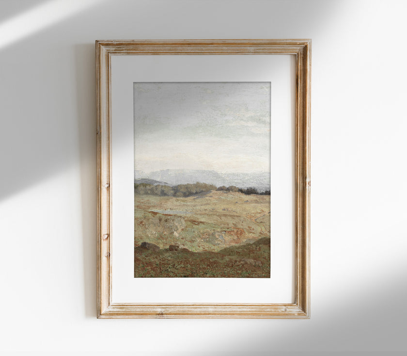 Vintage Landscape Overcast Painting L0223A