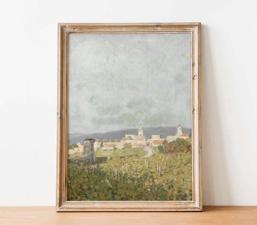Vintage City and Field Art Print L195