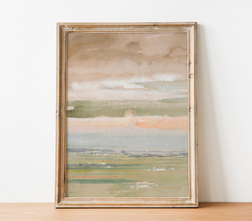 Watercolor Pastel Landscape Art Print L0198