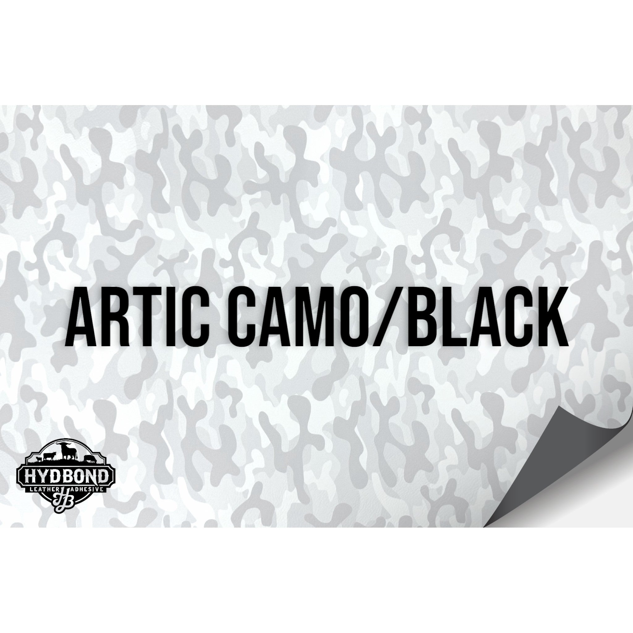 NO ADHESIVE ARTIC CAMO/BLACK LEATHERETTE SHEET (12