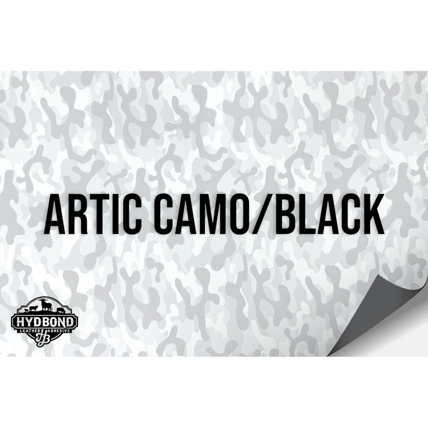 NO ADHESIVE ARTIC CAMO/BLACK LEATHERETTE SHEET (12