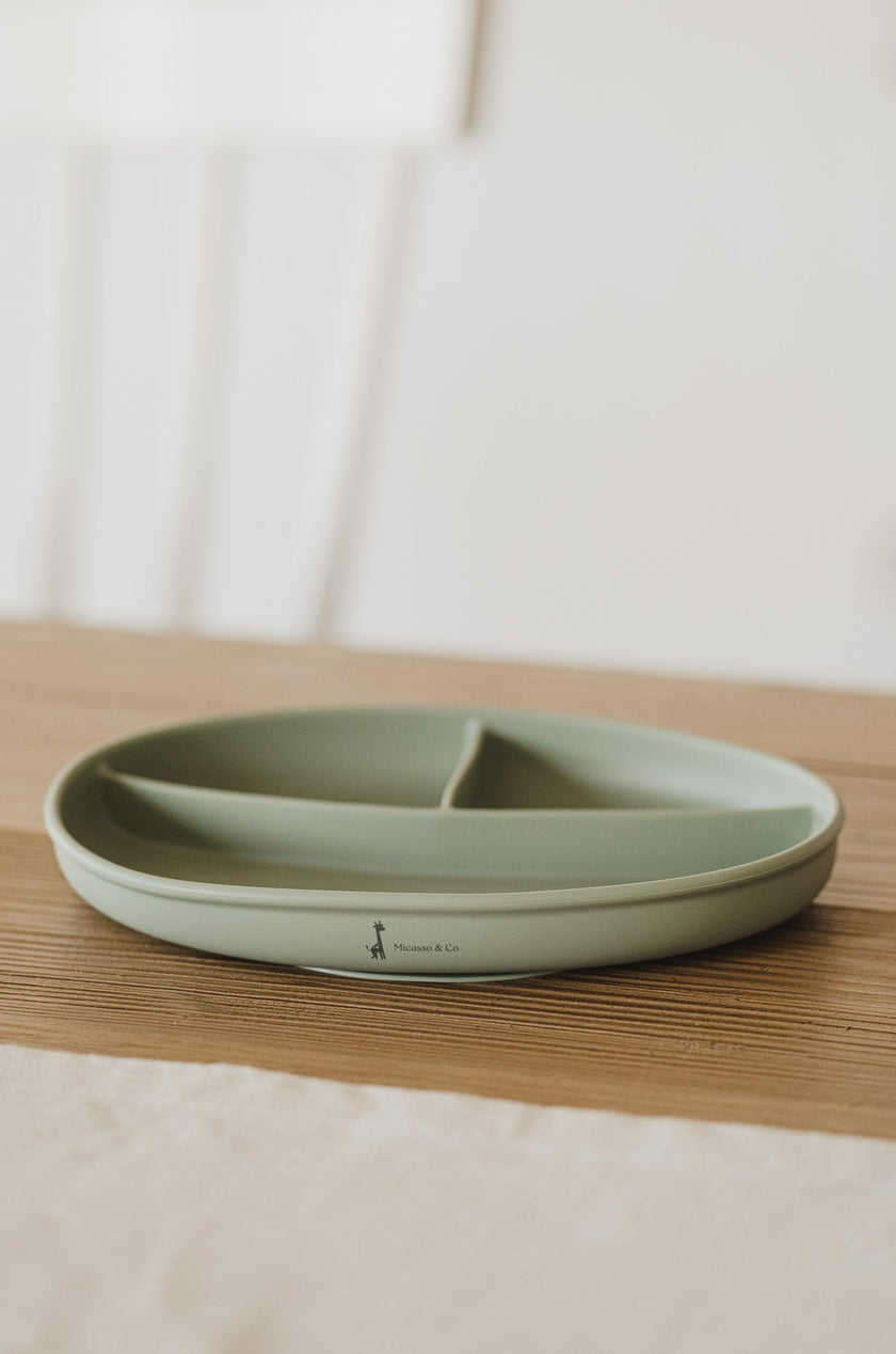 Assiette à succion divisée en silicone
